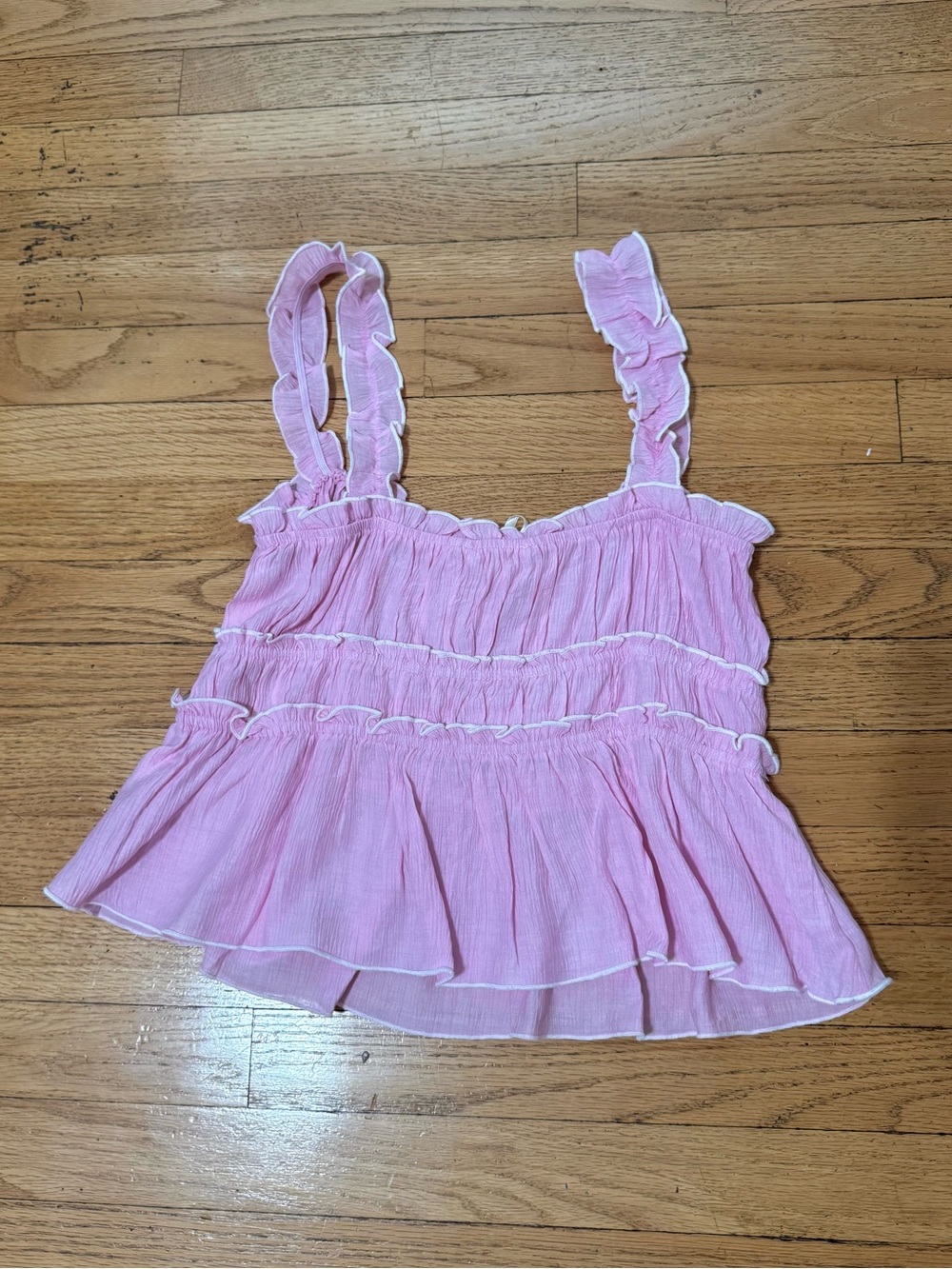 Pink Ruffle Tank Top - Picture 2 of 4